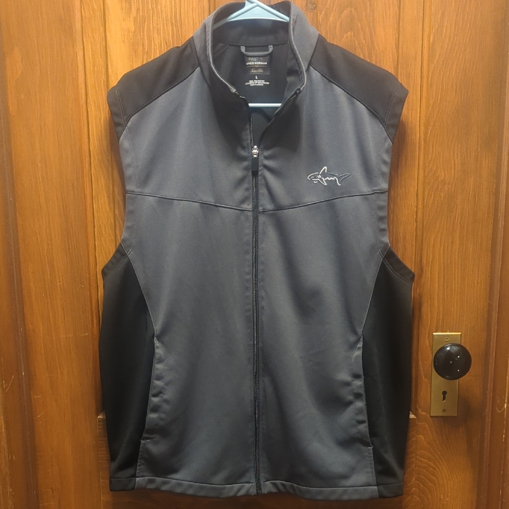 Greg Norman For Tasso Elba Men's Golf Vest Sz Lg Grey/Black